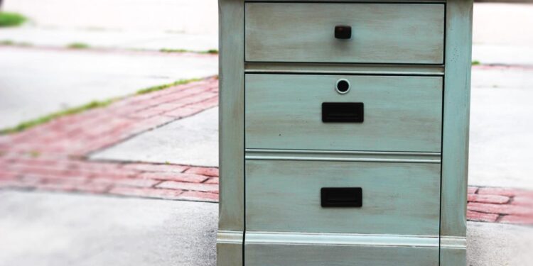 DIY Upcycled File Cabinet Using DecoArt Chalk Paint | Kenya Rae